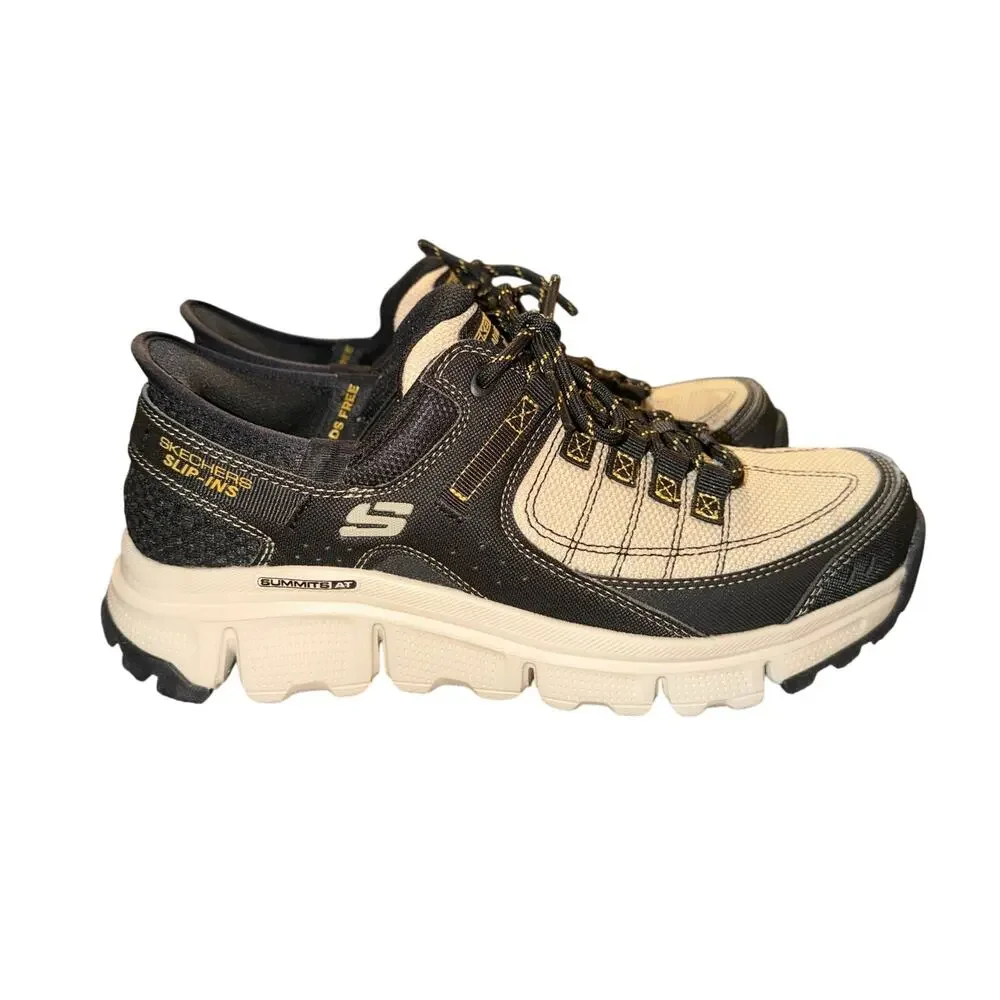 Skechers Slip Ins Summits All Terrain Sneakers Men's Sz 8.5 Extra Wide Tan Black